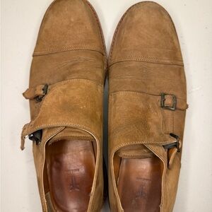 FRYE AND CO. Brown Leather Double Monk Strap Oxfords
